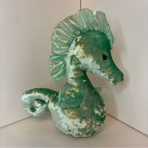 JellyCat Green Coral Cutie-Velvet Seahorse Soft Toy 9" Plush Ocean Sea